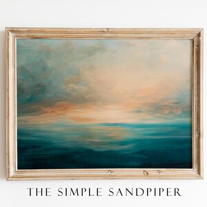 Vintage Seascape Oil Painting Print: Calming Coastal Wall Art (Digital Download)