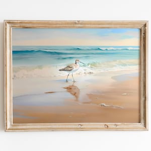 Sandpiper Shoreline Watercolor Print: Coastal Beach Wall Art (Digital Download)