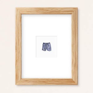Tiny Swim Trunks Watercolor Print: Coastal Summer Wall Art (Fine Art Or Framed)