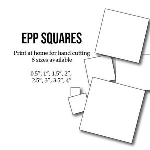 EPP-Quadrate, 8 verschiedene Größen, zu Hause ausdrucken und schneiden