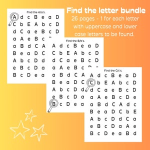 Aprendizaje del alfabeto / Reconocimiento de letras / Encuentre el paquete de letras para el aprendizaje temprano