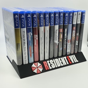Soporte para juegos, expositor impreso en 3D para 10, 12, 14 y 15 juegos - Resident Evil PS2, 3, 4, 5 Nintendo Wii, Wii U