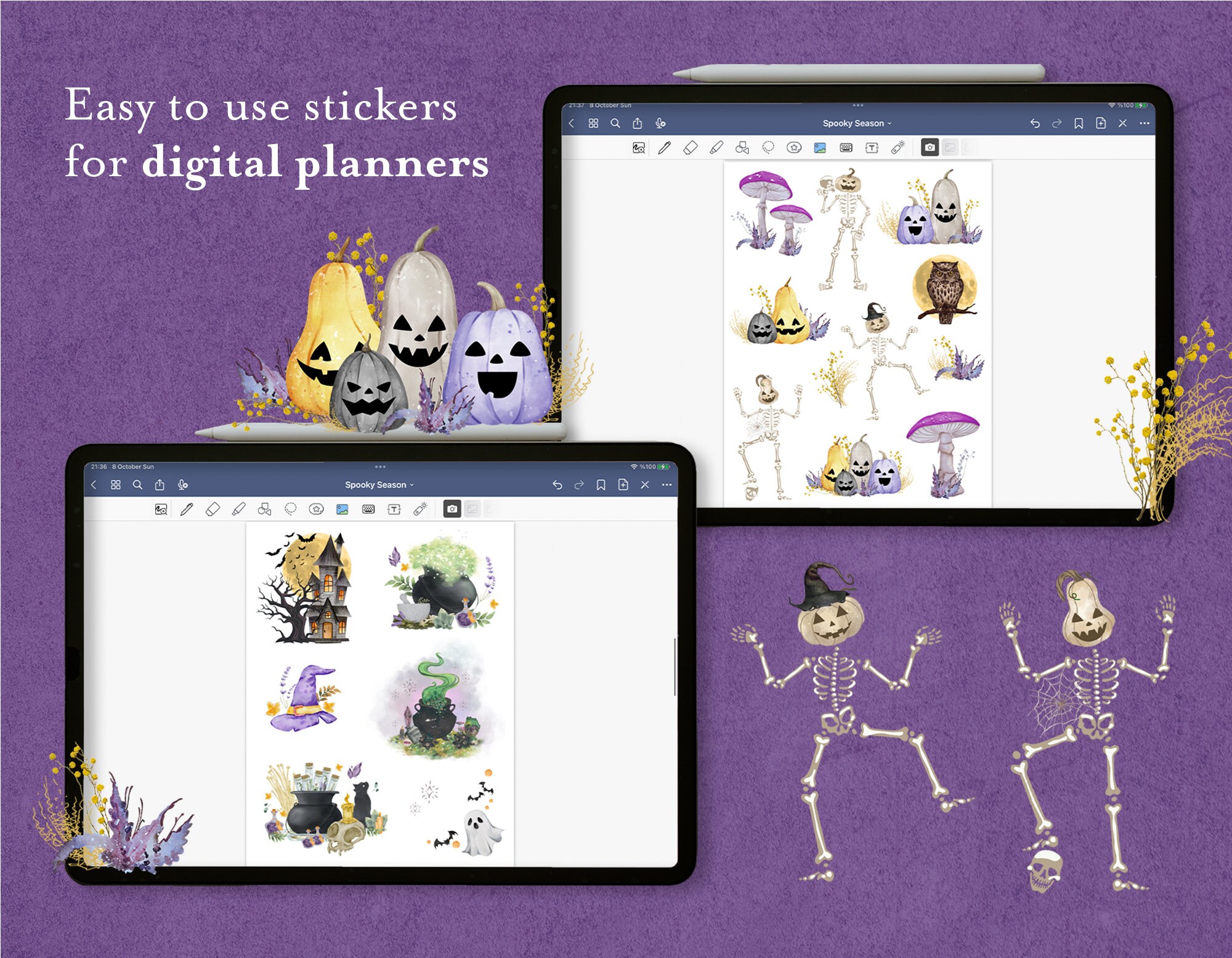 60 Halloween Stickers for Goodnotes PNG Files of Daily Etsy