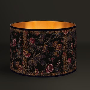 Elegant lampshade featuring vintage rose and peony pattern