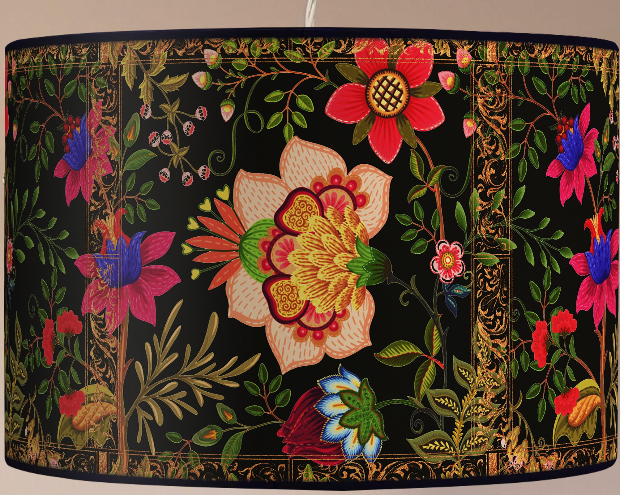 Vintage ceiling lampshade - Enhance your interior with our vintage lampshade featuring exotic birds - lampshade pendant