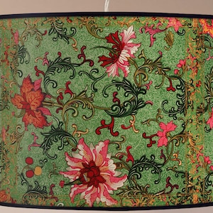 Lampshade floor lamp, Lampshade retro floor lamp, Lampshade vintage floor lamp, Lampshade artisanal floor lamp, Lampshade flowers vintage