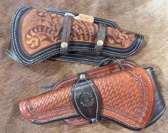 Handmade Tooled Leather Revolver Holster