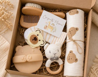 Neutrale Baby-Geschenkbox für neue Mütter | Neugeborenen Korb, Baby Shower Set