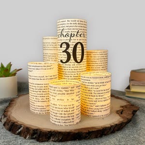 Printable 30th Birthday Centerpiece, Set of 6 Chapter 30 Book Themed Party Luminaries