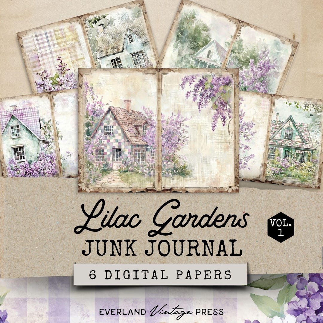 Junk Journal Kit Secret Garden, Lilac Junk Journal Folio Kit, Lavender ...