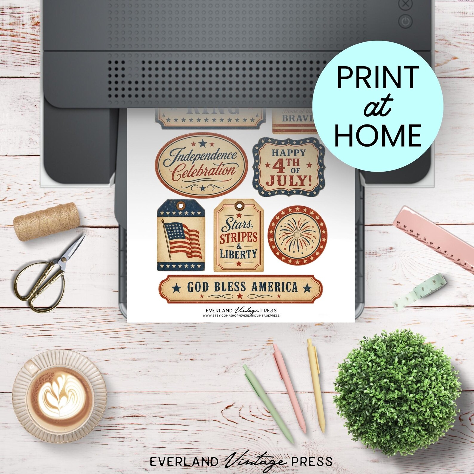 Freedom Label Let Freedom Ring Junk Journal Ephemera Bundle,patriotic Vintage ...