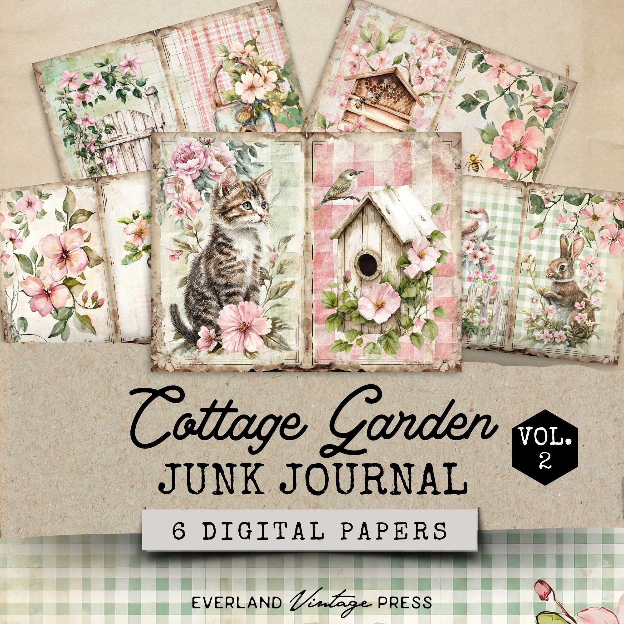 Secret Garden Junk Journal Bundle-90 Pieces, Garden Ephemera, Cottage ...