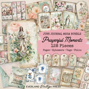 Prayer Junk Journal Bundle, Christian Junk Journal Bible Tags, Scripture Writing Junk Journals, Faith Junk Journal Ephemera