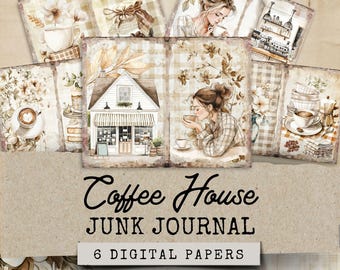 Coffee Junk Journal Kit, Coffee Junk Journal Pages, Coffee Lover Ephemera, Digital Junk Journal Kit Ephemera, Coffee Printable Junk Journal