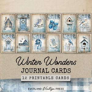 Winter Junk Journal Ephemera Cards, Winter Wonderland Junk Journal, Winter Botanicals Junk Journal Kit,Woodland Winter Junk Journal Ephemera