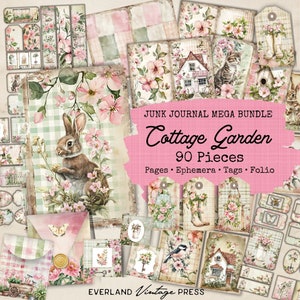 Lot de carnets de jardin secret - 90 pièces, articles éphémères de jardin, journal de bordel de jardin de cottage, cartes éphémères, journal de rebut de jardin anglais