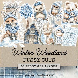 Kieskeurig gesneden bosdieren, winter bosafval dagboek kit kieskeurig gesneden, winter bosdieren sticker, winter ongewenste dagboek kortstondig