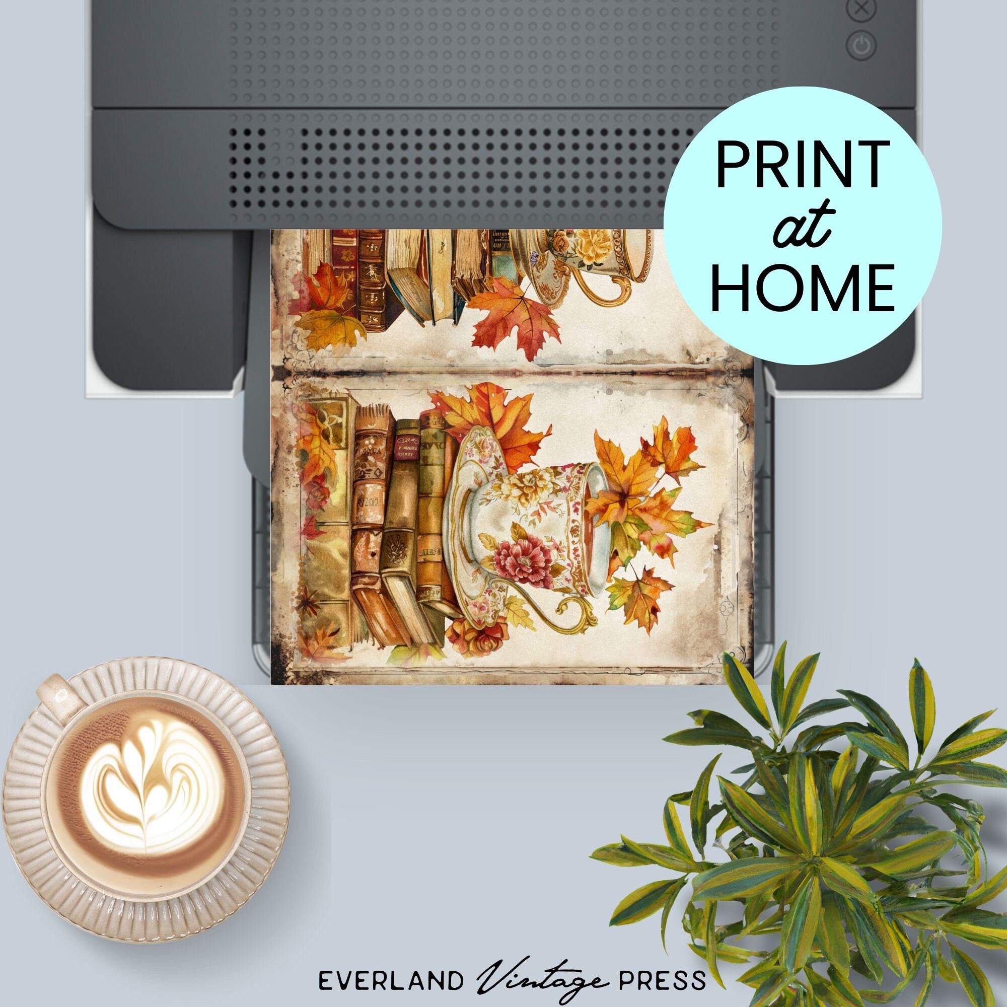 Fall Reading Nook Junk Journal Printable, Cozy Autumn Junk