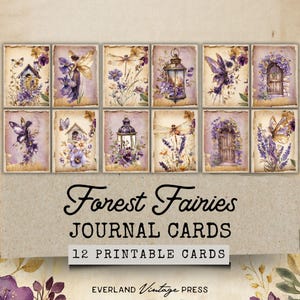 Purple and Gold Fairy Junk Journal Bundle-90 Pieces, Elven Forest Junk ...