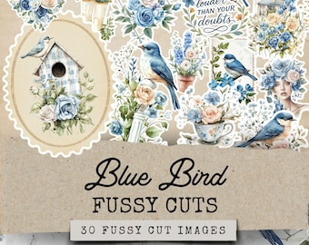 Fussy Cut Flower And Birds, Spring Fussy Cuts Clipart, Secret Garden Fussy Cuts, Digital Planner Stickers, Cottage Garden Fussy Cuts Flowers