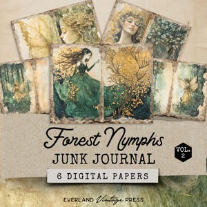Forest Nymph Junk Journal Pages V2, Elven Forest Junk Journal, Mystical Fairy Junk Journal Kit Elven, Enchanted Woodland Junk Journal Pages