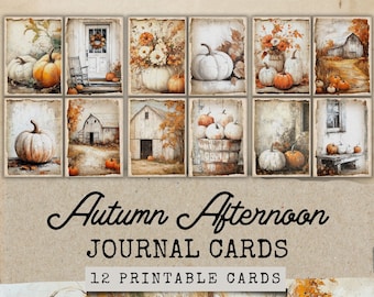 Autumn Afternoon Junk Journal Cards, Cozy Autumn Junk Journal Ephemera, Fall Junk Journal Folio Kit Extras, Fall Ephemera,Paper Craft