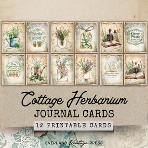 Éphémères de kit de journal indésirable pour herboriste, cartes de journal de jardin de cottage, kits de journal indésirable pour herboriste