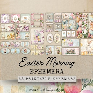 Easter Junk Journal Folio Ephemera, 38 Vintage Easter Ephemera, Whimsical Spring Junk Journal Printables, Easter Ephemera For Junk Journal