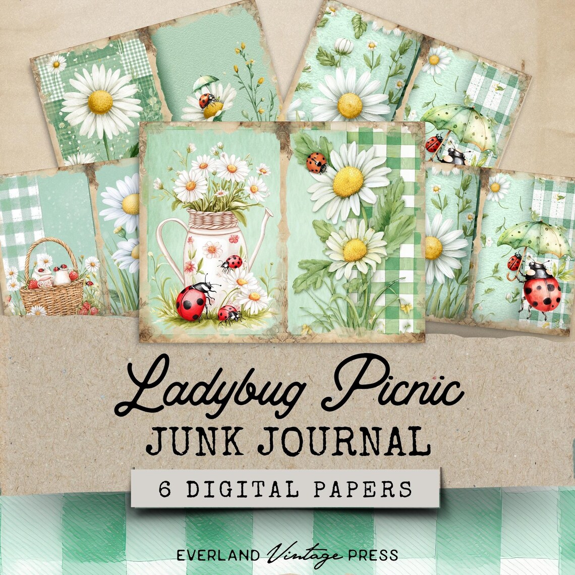 Ladybug Junk Journal Pages, Whimsical Ladybug Junk Journal Kit, Nature ...
