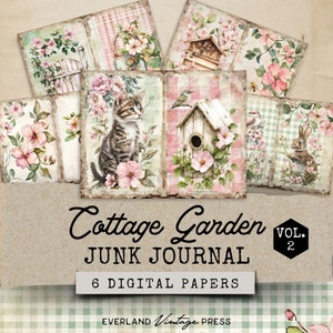 Secret Garden Junk Journal V2, Englischer Garten Junk Journal Kit,6 Seiten, Shabby Chic Junk Journal, Cottage Garden Junk Journal