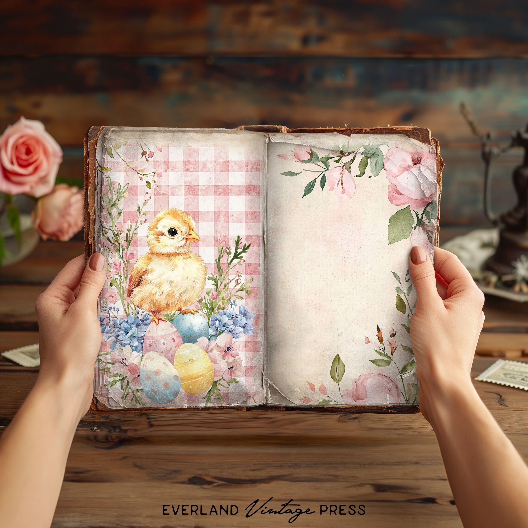 Pastel Easter Digital Papers V2, 6 Printable Easter Junk Journal Papers ...