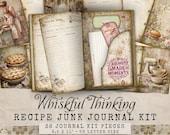 Recipe Junk Journal Printable Kit, Recipe Junk Journal Backgrounds, Printable Junk Journal Kitchen Theme, Grandmother Junk Journal Kit