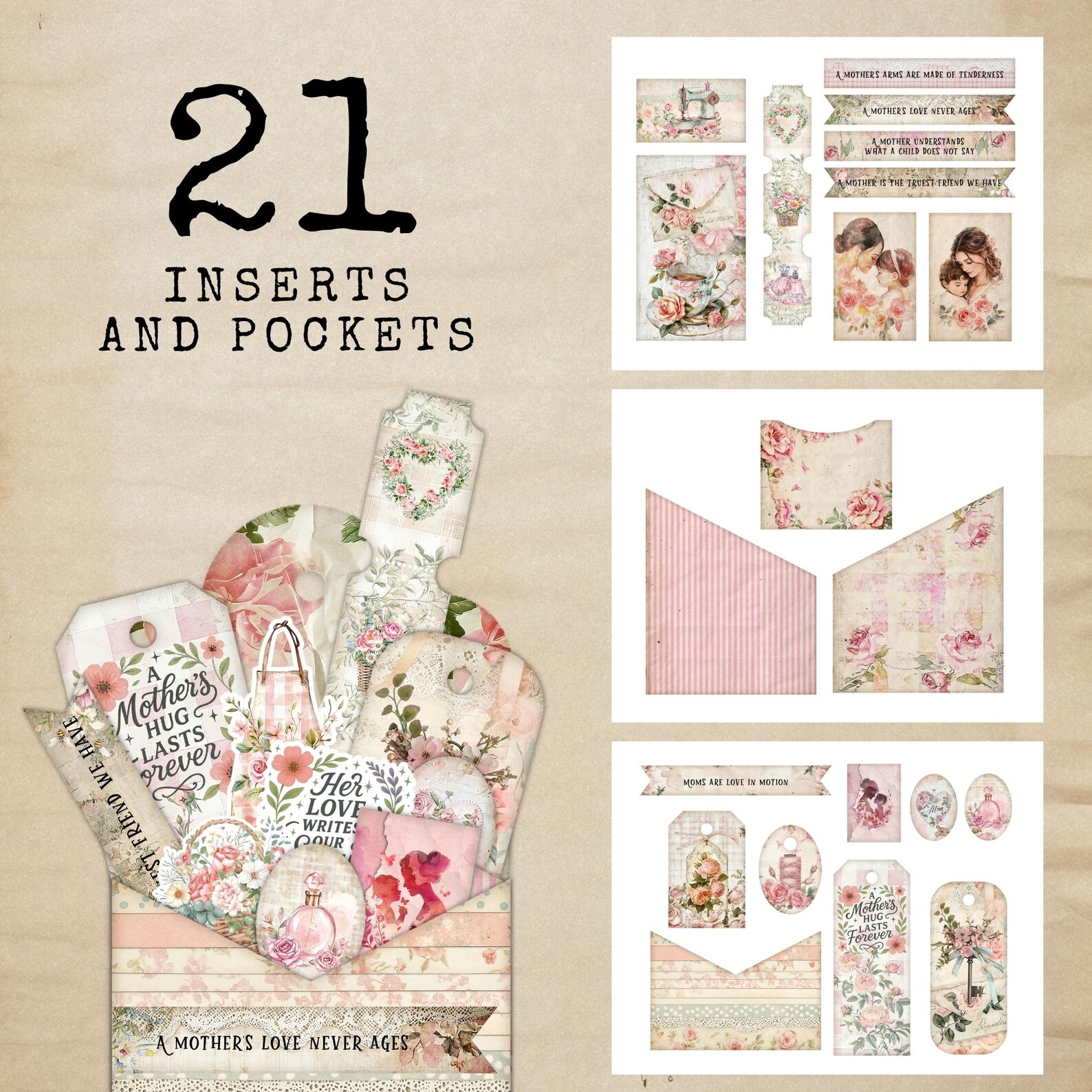 Loaded Tag Insert Mother's Day Folio, Spring Loaded Tags, Loaded Pocket Tag Kit, Vintage ...