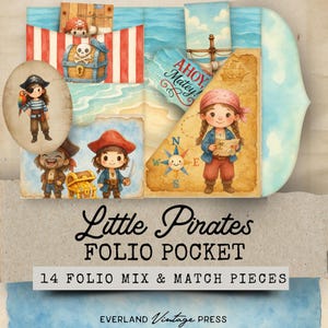 Diario pirata para niños, bonito diario pirata imprimible, efímero de diario oceánico, diario de aventuras