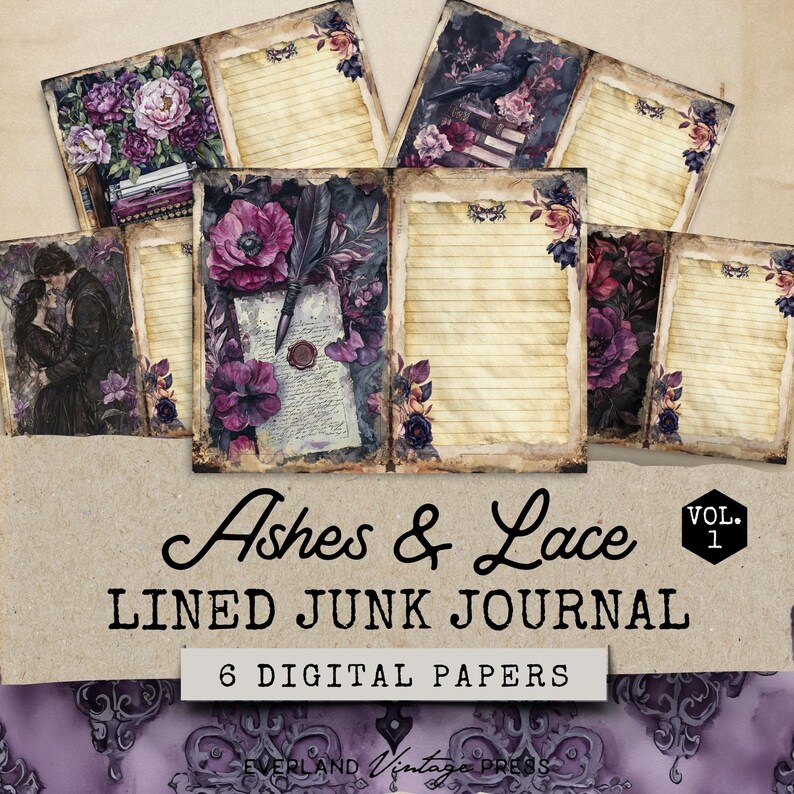 Gothic Romance Junk Journal Mega Kit, Junk Journal Kit Dark Academia ...