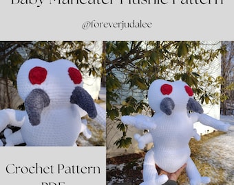 Baby Maneater Plushie Pattern | PDF Crochet Amigurumi Pattern | DIGITAL DOWNLOAD