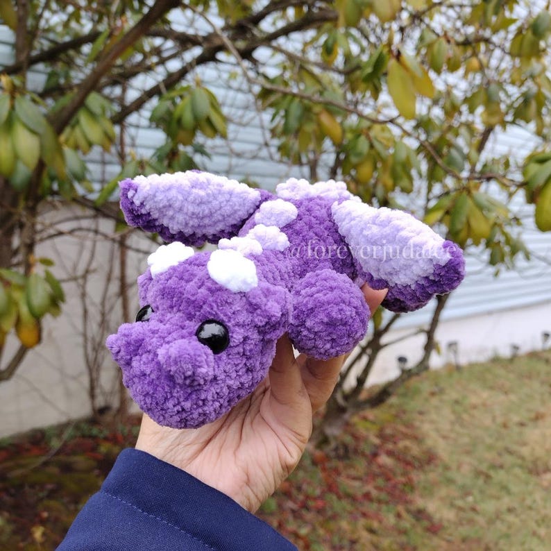 Crochet Dragon Plushie | Made To Order | Stuffed Animal | Handmade Plush image 12