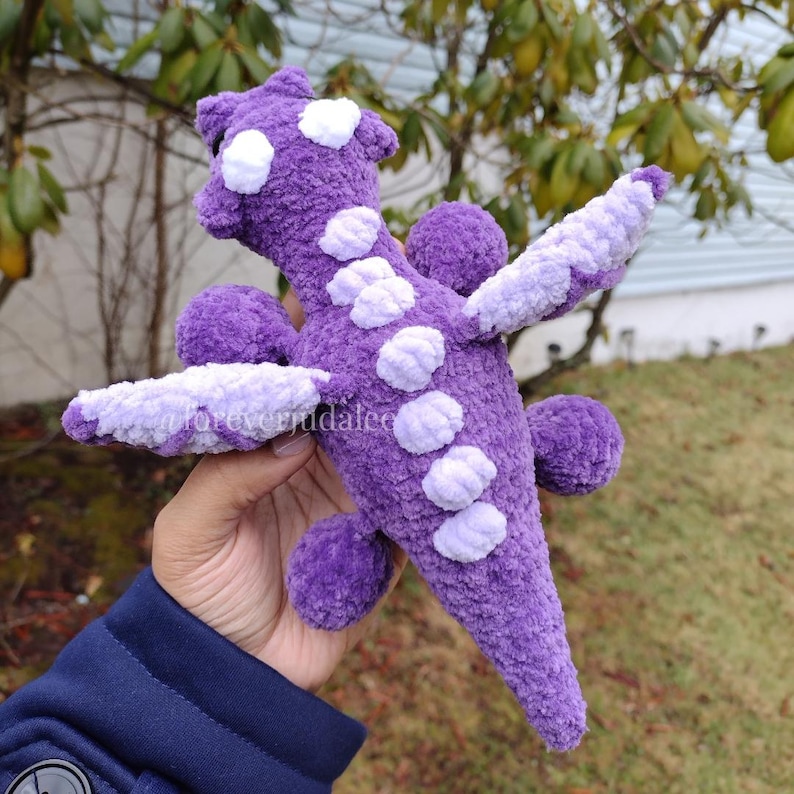 Crochet Dragon Plushie | Made To Order | Stuffed Animal | Handmade Plush Purple