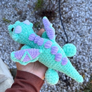 Crochet Dragon Plushie | Made To Order | Stuffed Animal | Handmade Plush Green/Purple