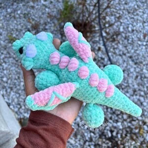 Crochet Dragon Plushie | Made To Order | Stuffed Animal | Handmade Plush Green/Pink