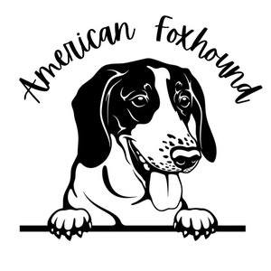 American Foxhound Dog Puppy Car Auto Permanent Vinyl Decal Sticker