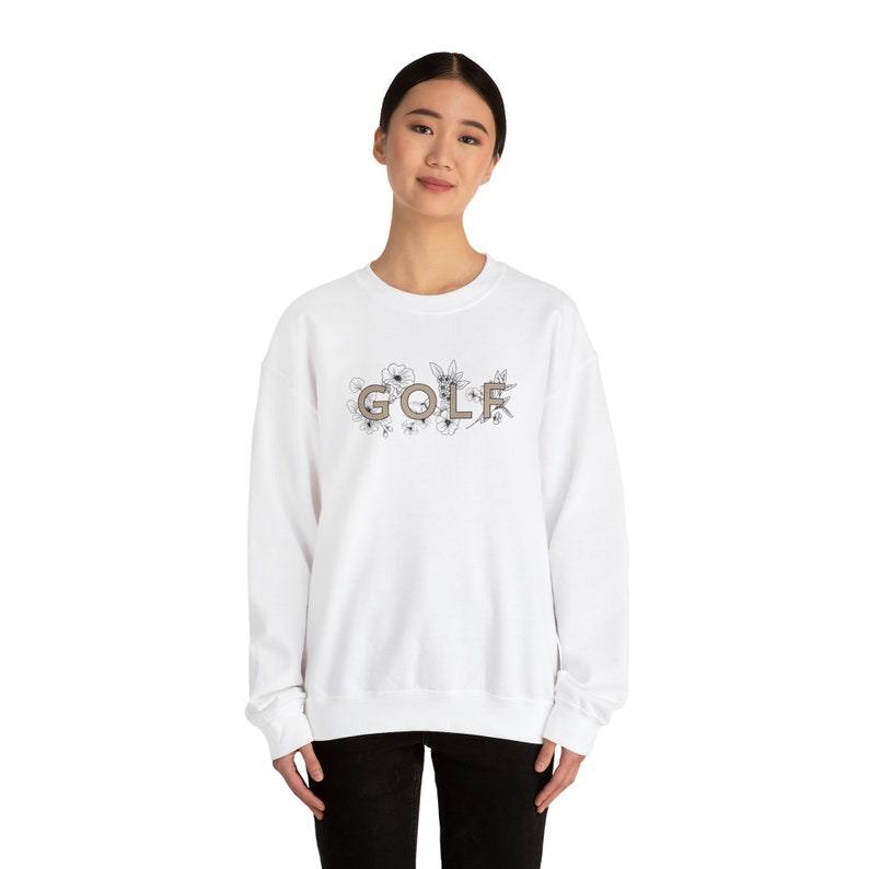 Floral Golf Sweatshirt Women's Golf Sweater Unisex Heavy Blend™ Crewneck Sweatshirt image 4