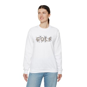 Floral Golf Sweatshirt Women's Golf Sweater Unisex Heavy Blend™ Crewneck Sweatshirt image 5