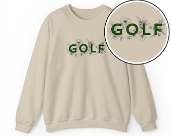 Floral Golf Sweatshirt Women's Golf Sweater - Unisex Heavy Blend™ Crewneck Sweatshirt