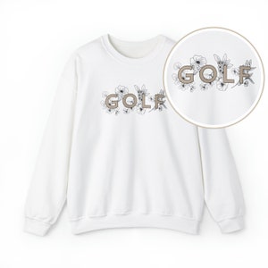 Floral Golf Sweatshirt Women's Golf Sweater Unisex Heavy Blend™ Crewneck Sweatshirt image 1