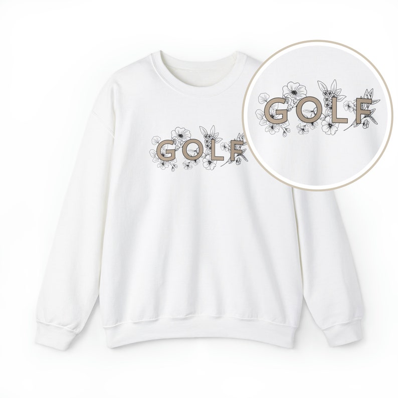 Floral Golf Sweatshirt Women's Golf Sweater Unisex Heavy Blend™ Crewneck Sweatshirt image 1