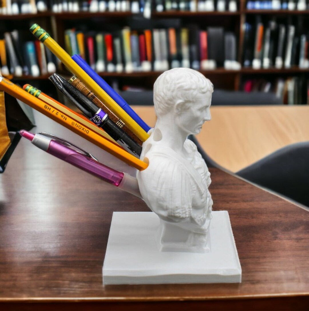 Julius Caesar Statue Office Desk Pen Holder Organizer Decor Etsy
