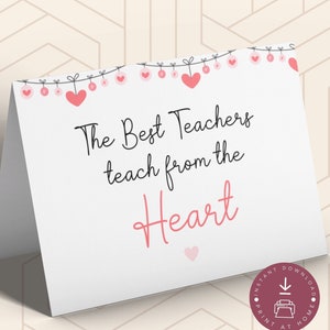 Lehrer Dankeschön Karte, Lehrer Karte, Danksagung Karte für Kindergärtnerin, Ende des Schuljahres, Geschenk für Lehrerin, sofort Download