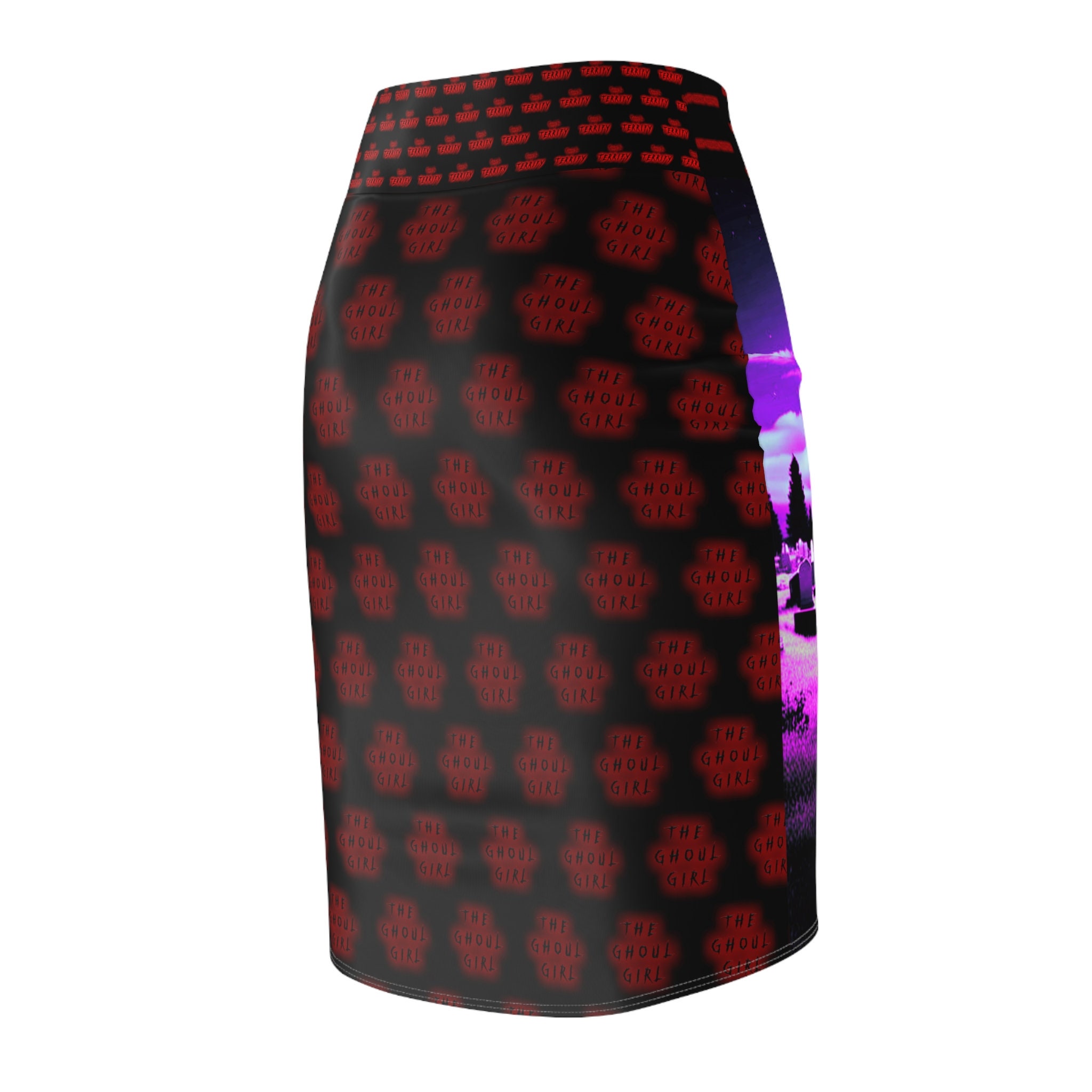 Scary Ghoul Girl Purple Graveyard Women's Pencil Skirt (AOP) Glam ...