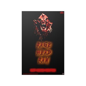 Rage Head Raw Satin Posters (210gsm) Woede Monster van binnenuit. AI-kunst